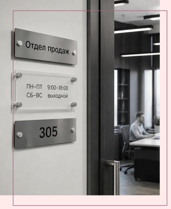 Офисные таблички на дверь в Черняховске по цене от 5135 р. | Аванза-Чрх